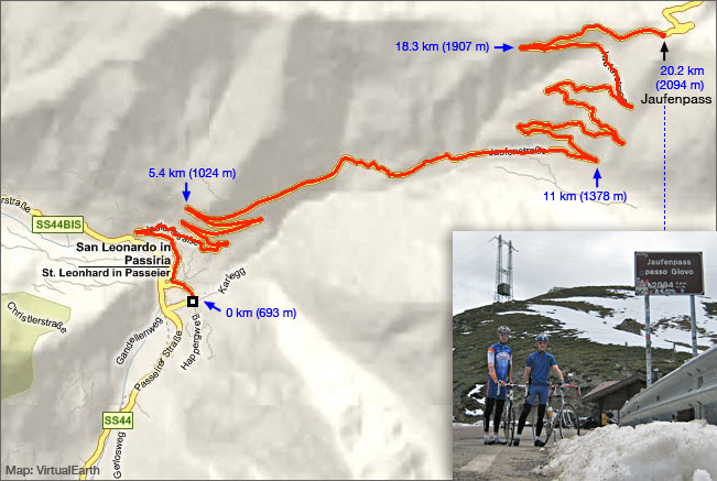 Jaufenpass map