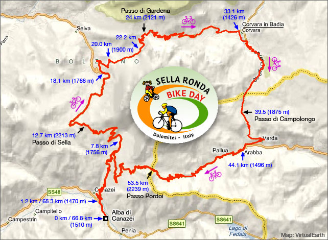 Sella Ronda map