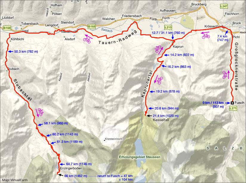 Map Kaprunertal and Stubachtal